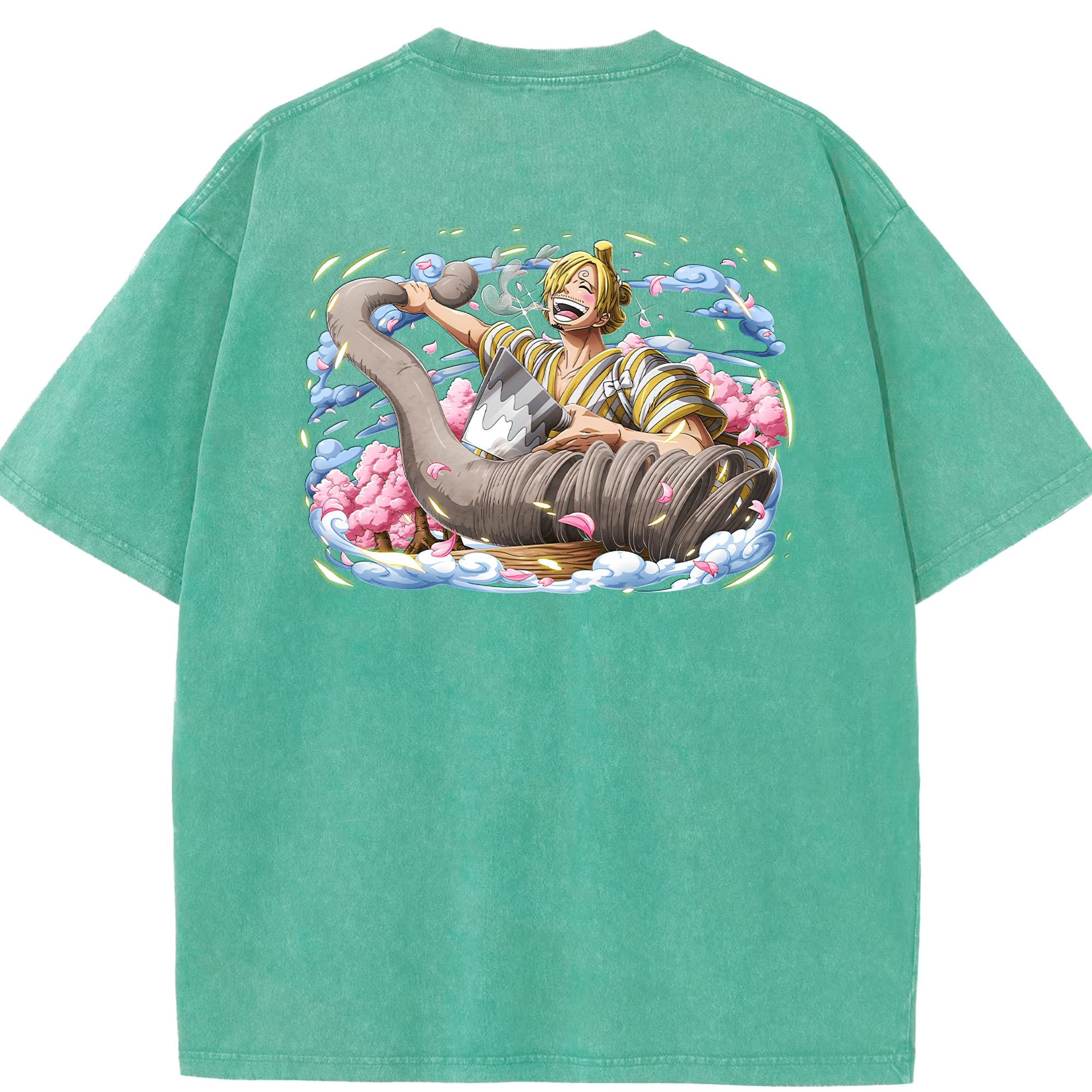 ワンピース サンジ ONE PIECE Sanji 綿100% ヴィンテージ風 半袖Tシャツ（背面プリント）